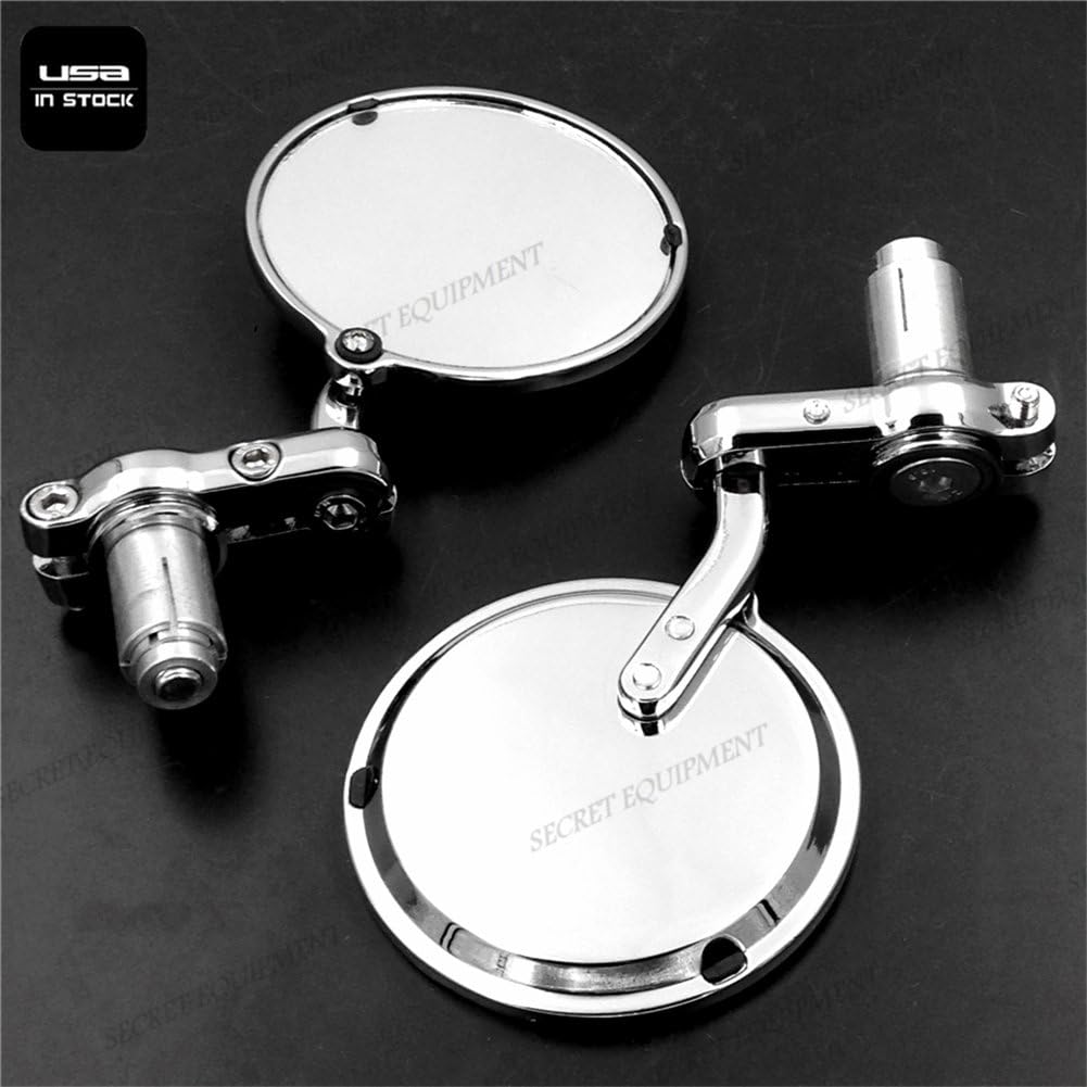 SEMT- 1 inch Bar End Mirrors Compatible With Aprilia Vespa Kymco Piaagio Agusta Bmw Chrome [B074NJ89J6]