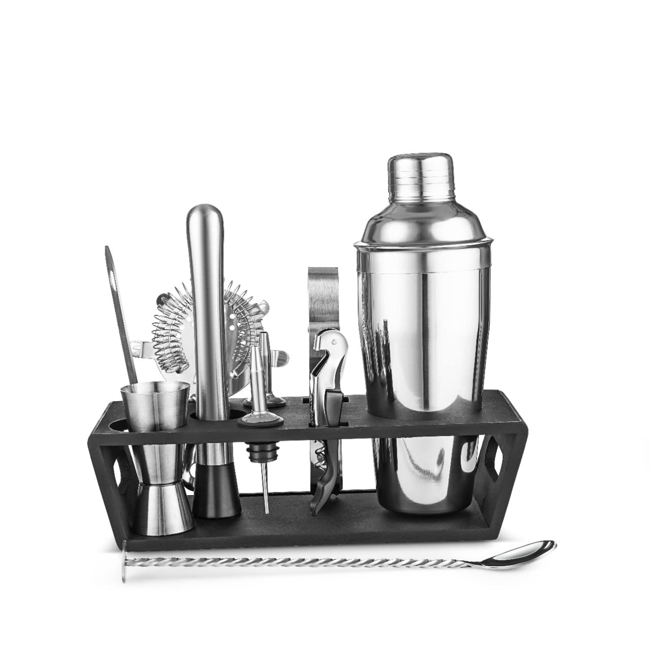 Buy AYURVEDACOPPER 11Piece Bar Tool Set with Stylish Wooden Stand