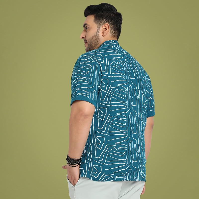 Image of Instafab Plus Men's Shirt for Casual Wear | Spread Collar | Plus-Size Fit | Long Sleeve | Button Closure | Cotton Shirt Crafted with Comfort Fit for Everyday Wear