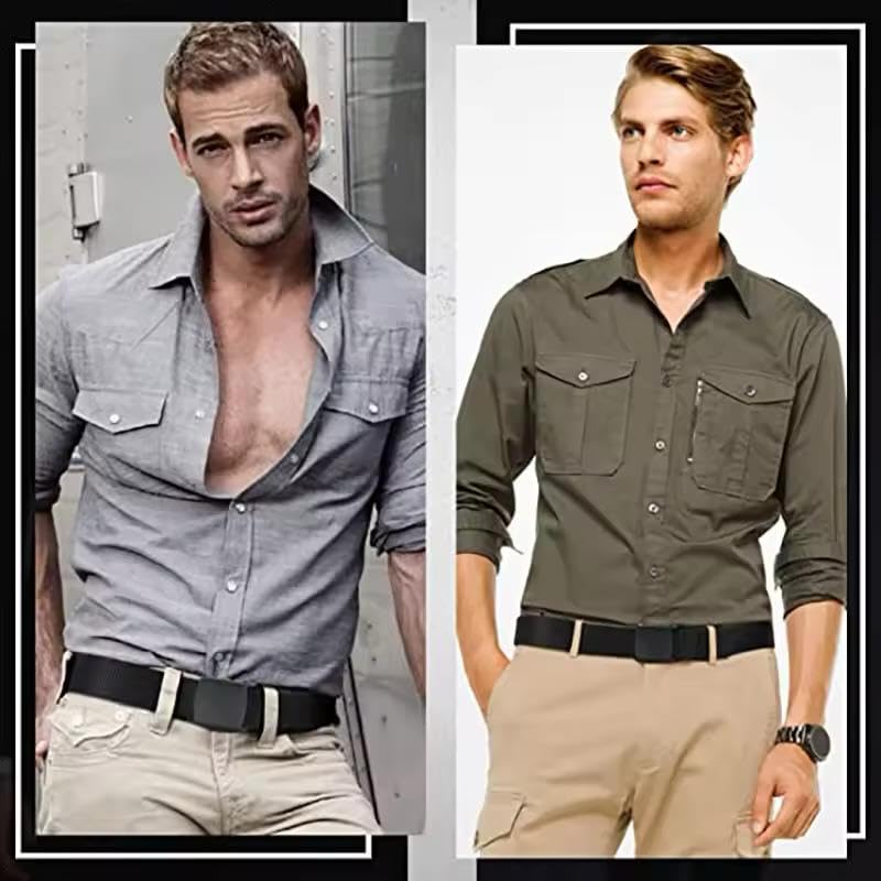 Tactical Nylon Web Belt with Plastic Buckle, Military Style, Black3