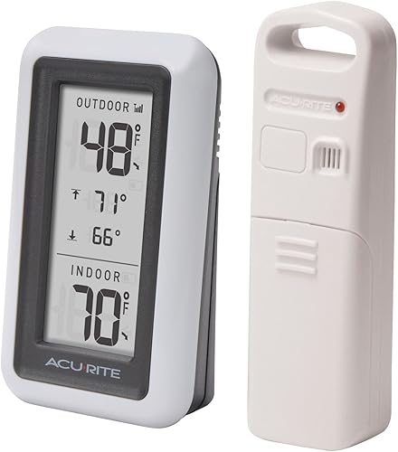 Miniatura 2 de AcuRite Digital Thermometer with Indoor, Outdoor Temperature and Daily High and Lows (00424CA), White