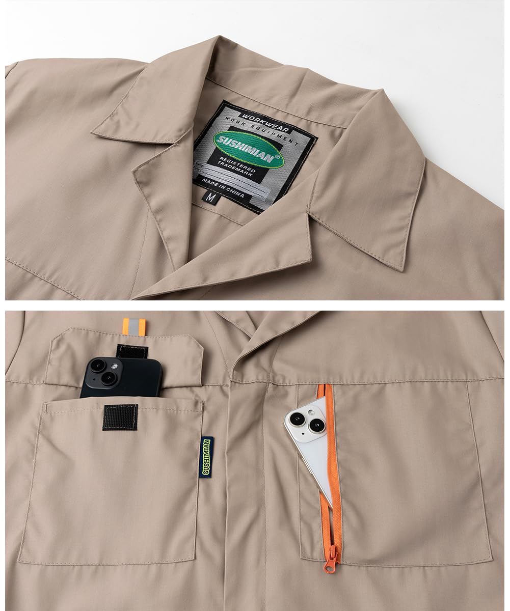 Monos de Manga Corta para Hombre Verano Mono de Trabajo Taller Traje de Trabajo