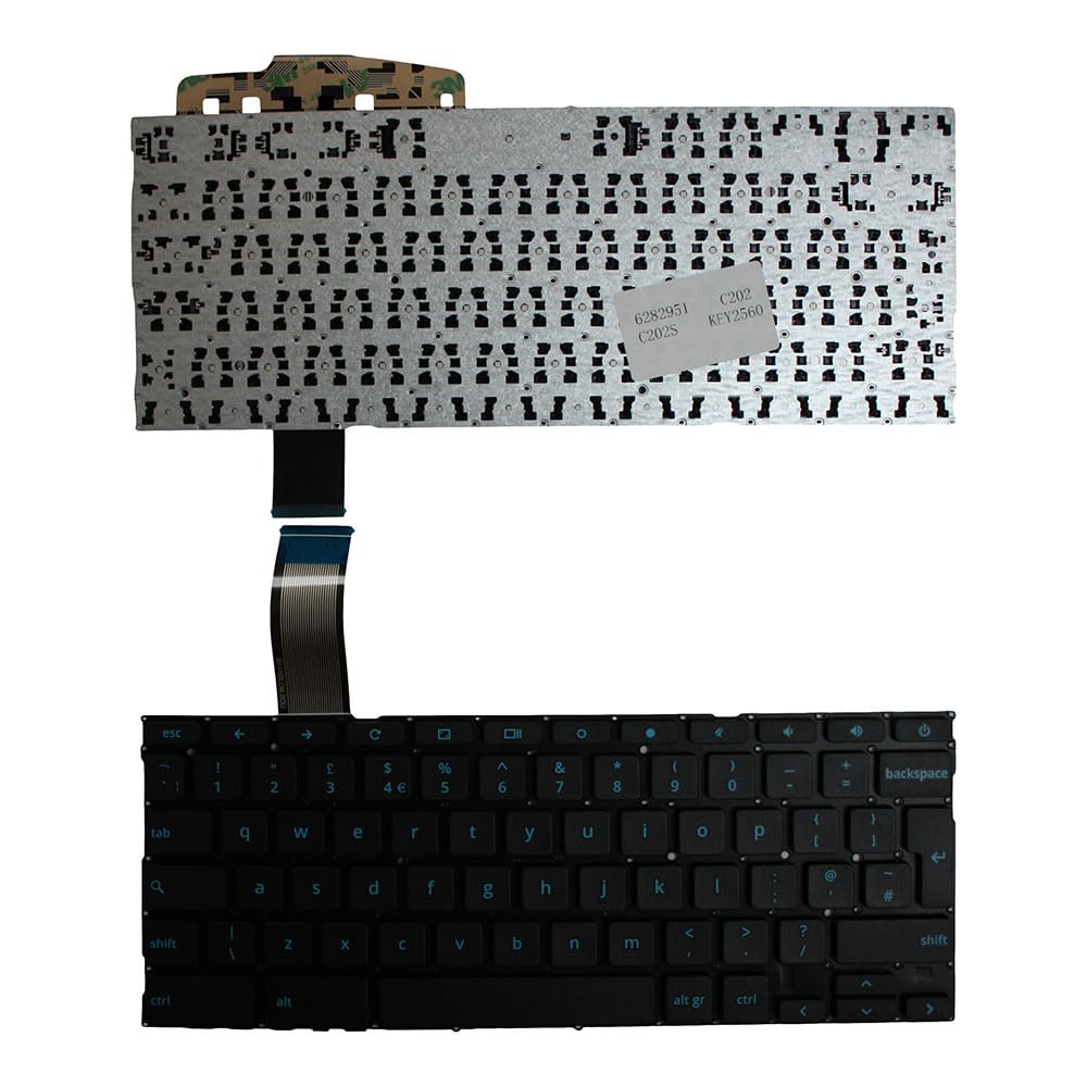 Teclado de repuesto negro para ASUS Chromebook C202SA-GJ0016 Power4Laptops 2