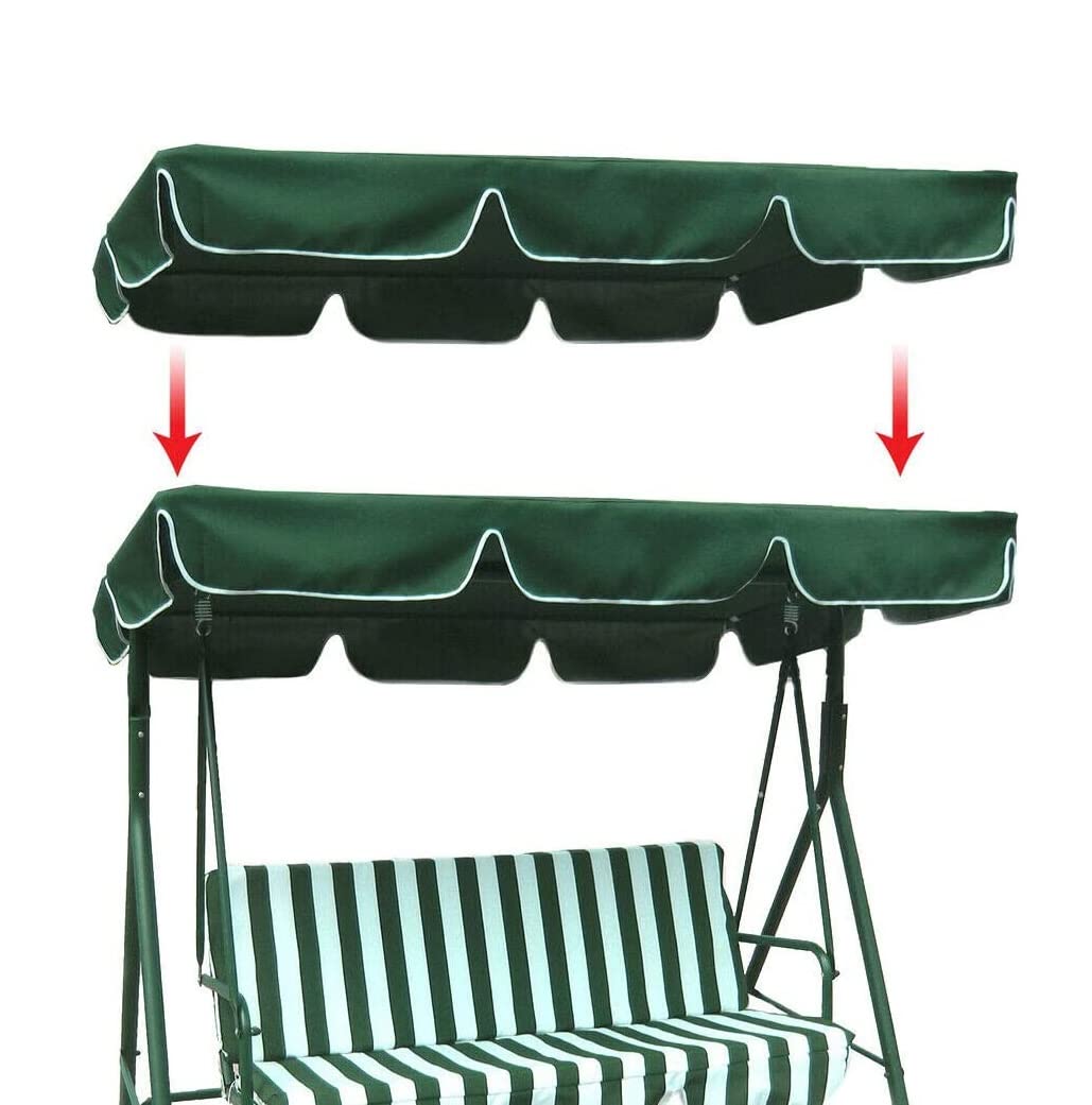 Telo di Ricambio per Altalena da Esterno a 3 posti 600D Copertura Superiore Rinforzata Parasole tendalino Protezione per Giardino e Patio Verde 76 77x49 21x5 91