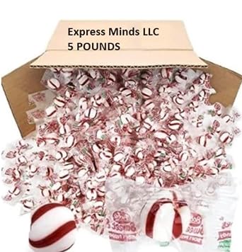 Bobs Sweet Stripes 5 lb Bulk of Peppermint Candy Party Pack of Delicious Mint Candy Peppermint Candy for Special Occasions With White and Red Strips