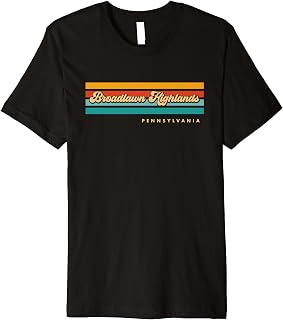 Vintage Sunset Stripes Broadlawn Highlands, Pennsylvania Premium T-Shirt