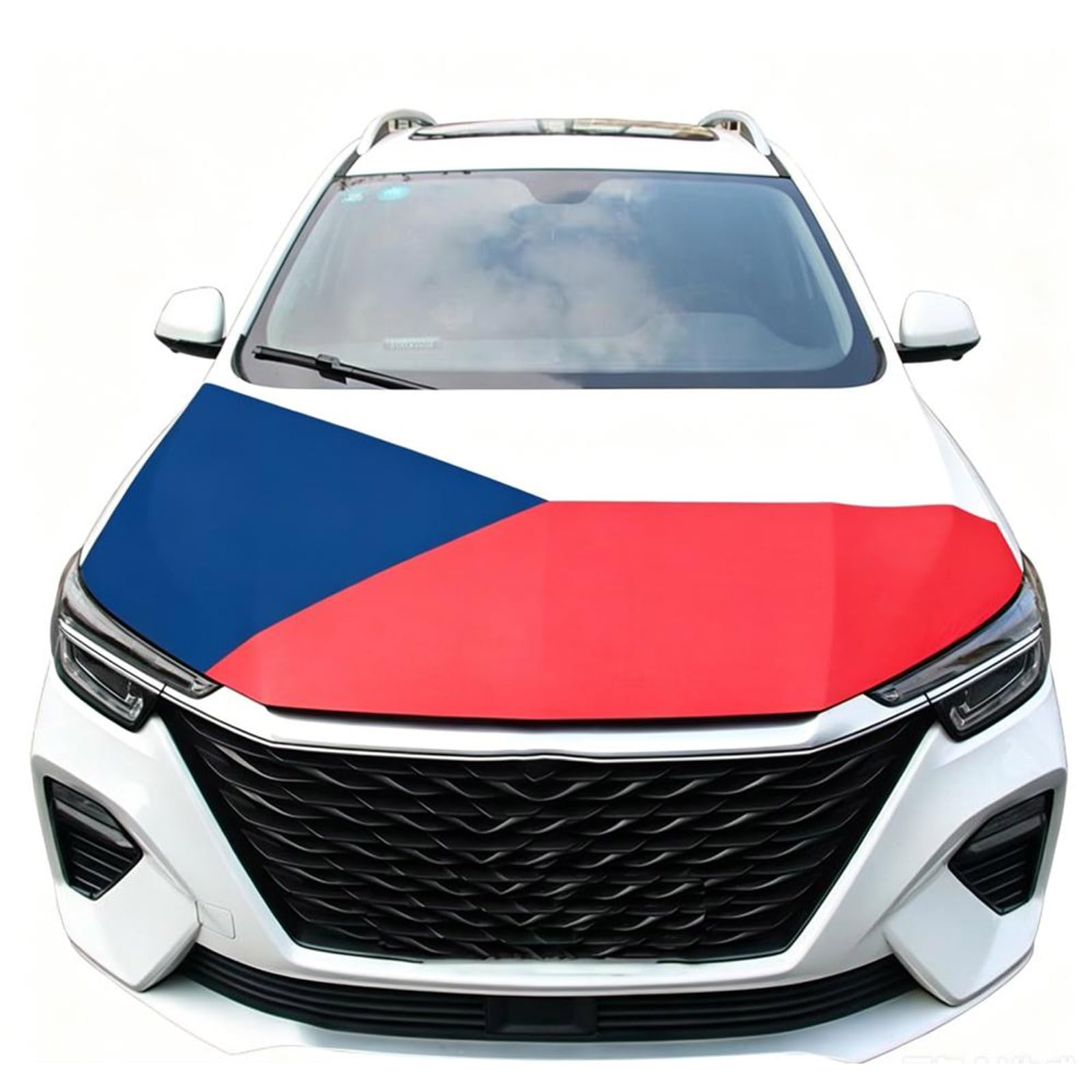 Aoseiens Czech Flag Car, Czech Flag Bonnet, Fan Item Czech Republic Bayrak Football Car Bonnet Cover Flag, National Flag Vehicle Decoration