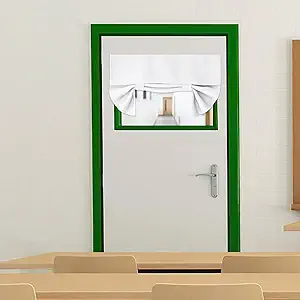 RYB HOME Classroom Door Window Cover, Blackout Shades for Classroom Windows and Doors Cover Lockdown Shades, Room Darkening Design Blocks Views, W 26 x L 18 inches, Pure White, 1 Panel