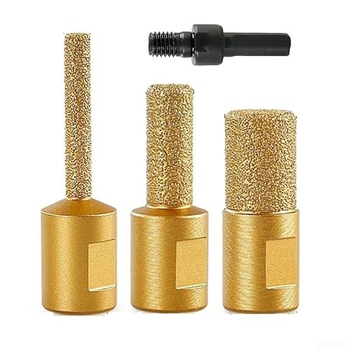 Diamond Trimming Cutter Set 6 10 15mm Angle Grinder Stone Milling Tools for Marble Quartz Edging Grooving Chamfering Joint Cleaning(Gold)