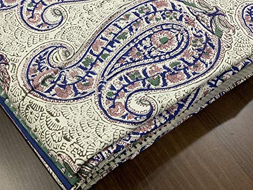 Indian Paisley 100% Natural Cotton Hand Block Print Duvet Cover Twin Full Double Queen King Toddler Cotton Bedding Set Boho Quilt Set (Queen 90X108) #TOP3