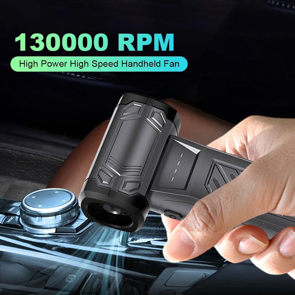 Mini turbo, spazzaneve portatile da 130.000 giri/min, a 3 velocità, portatile, con kit di aspirazione per asciugatura, rimozione S-now, pulizia