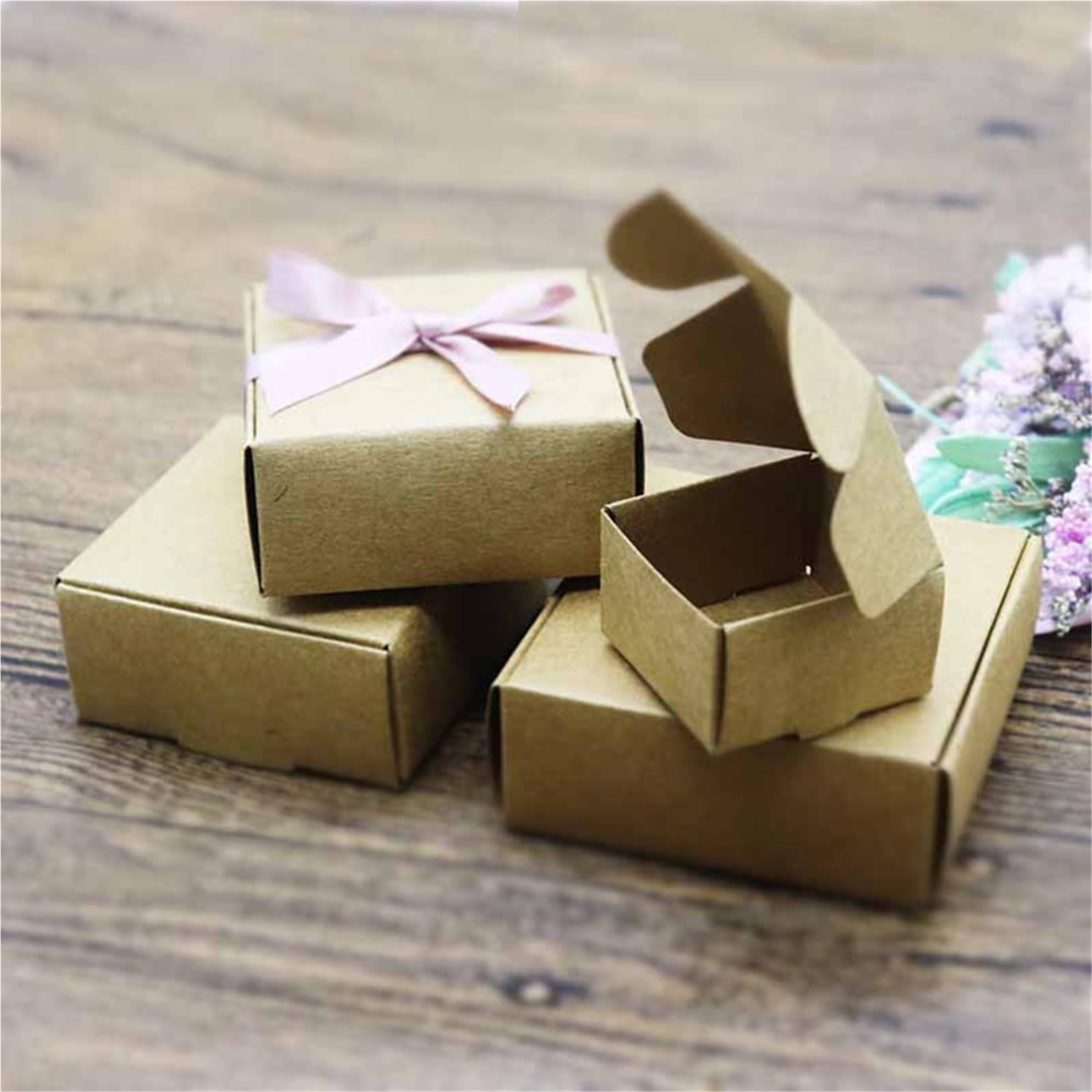Scatola di carta Kraft piccola da 40 pezzi Per Il Trasporto E L'imballaggio | Scatola di sapone fatto a mano in cartone marrone Scatola di carta artigianale bianca(White,6x5.5x2cm)