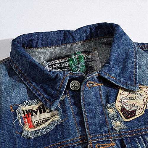 Men's Denim Vest Sleeveless Jacket Patch Designs Ripped Jeans Waistcoat3