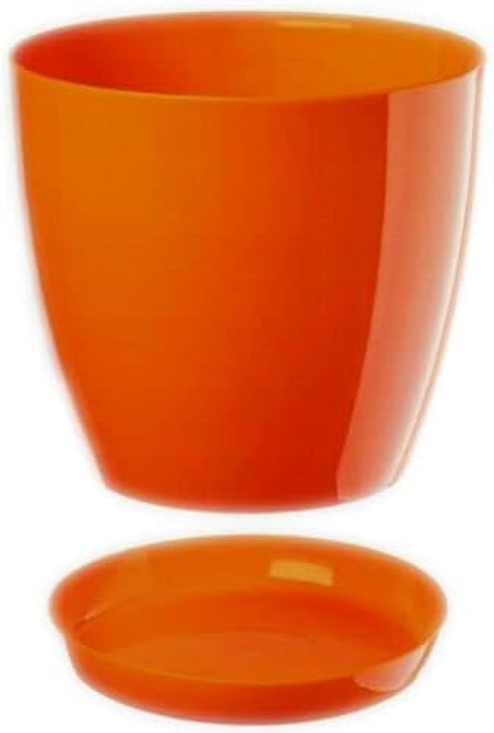 B2C Plant Pot Flower 20 Colours 9 sizes Gloss Plastic Plant Pots Planter Saucer Tray Deco (23 cm/ 9 inch, Red) - 3