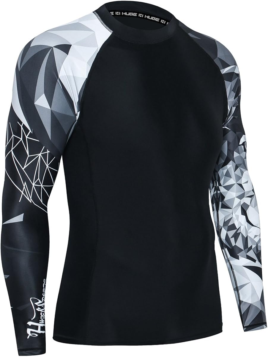 HUGE SPORTS Wildling Series UV Protection Quick Dry Compression Rash Guard: Clothing