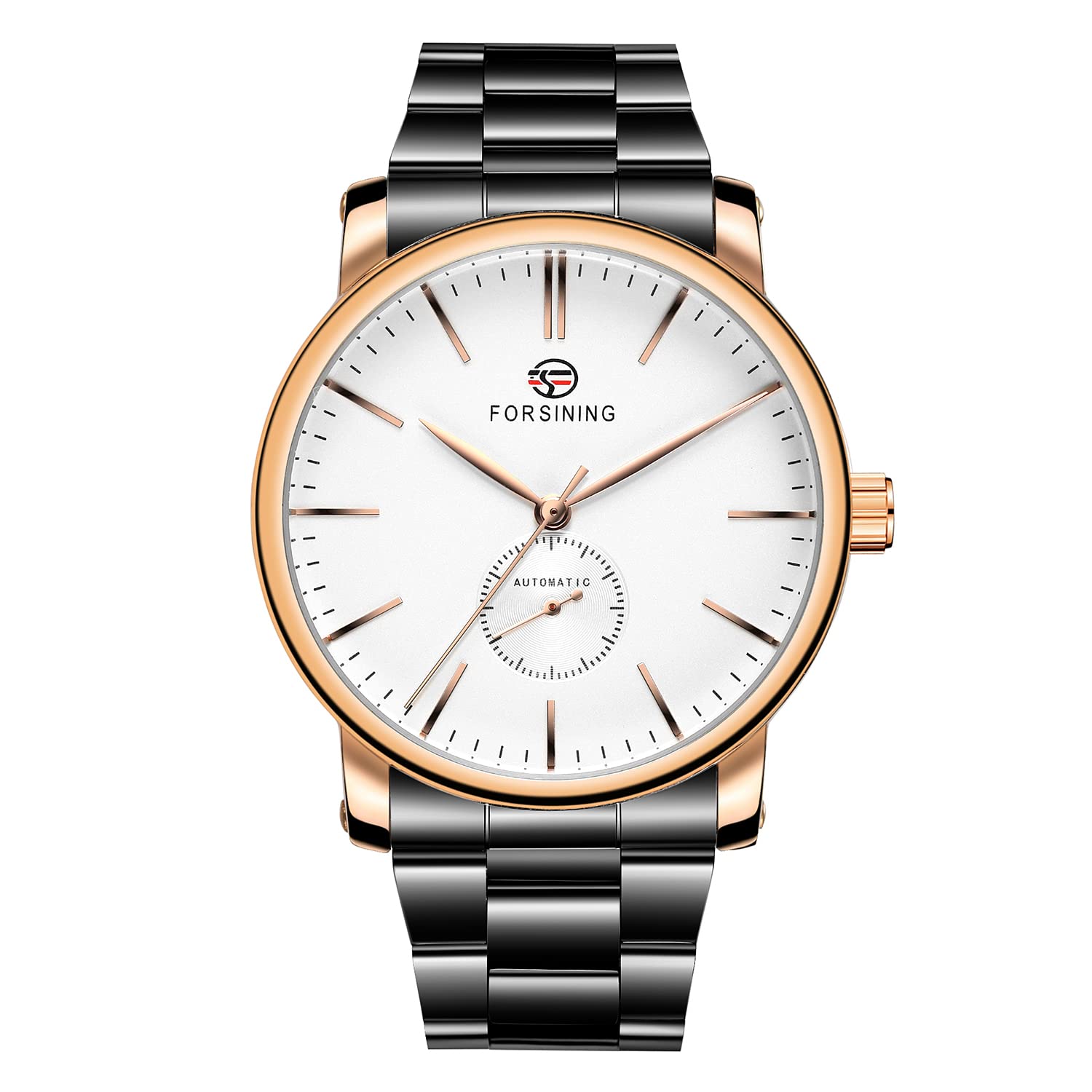 FORSINING Orologio da polso automatico analogico da uomo in acciaio inossidabile per uomo, Bracciale