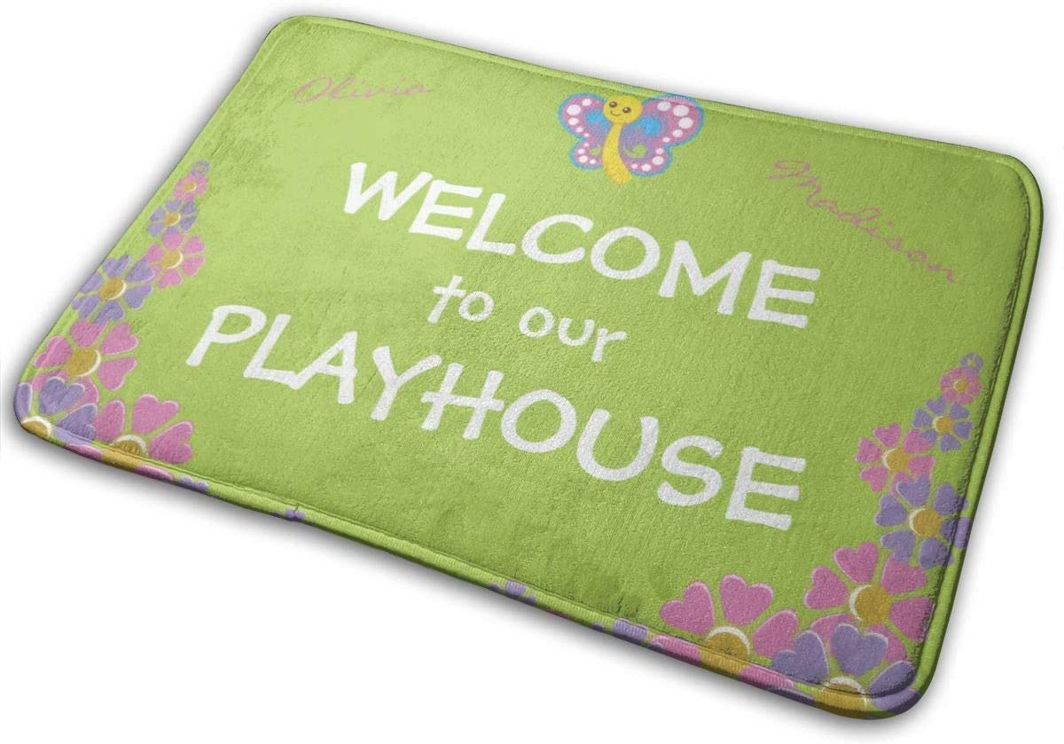 Traqunn Girls Playhouse Welcome Doormat Carpet 30X18 In Door Mat Entrance Mat Floor Mat Rug Indoor Outdoor Front Door Bathroom Mats Rubber Non Slip — image 1