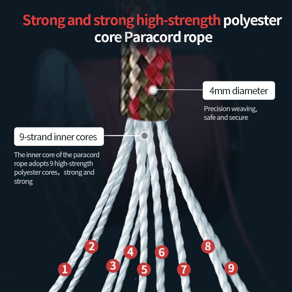 Paracorde 10m Multicolore - Corde De Parachute Polyester 4mm - Pour Camping, Survie Et Bricolage