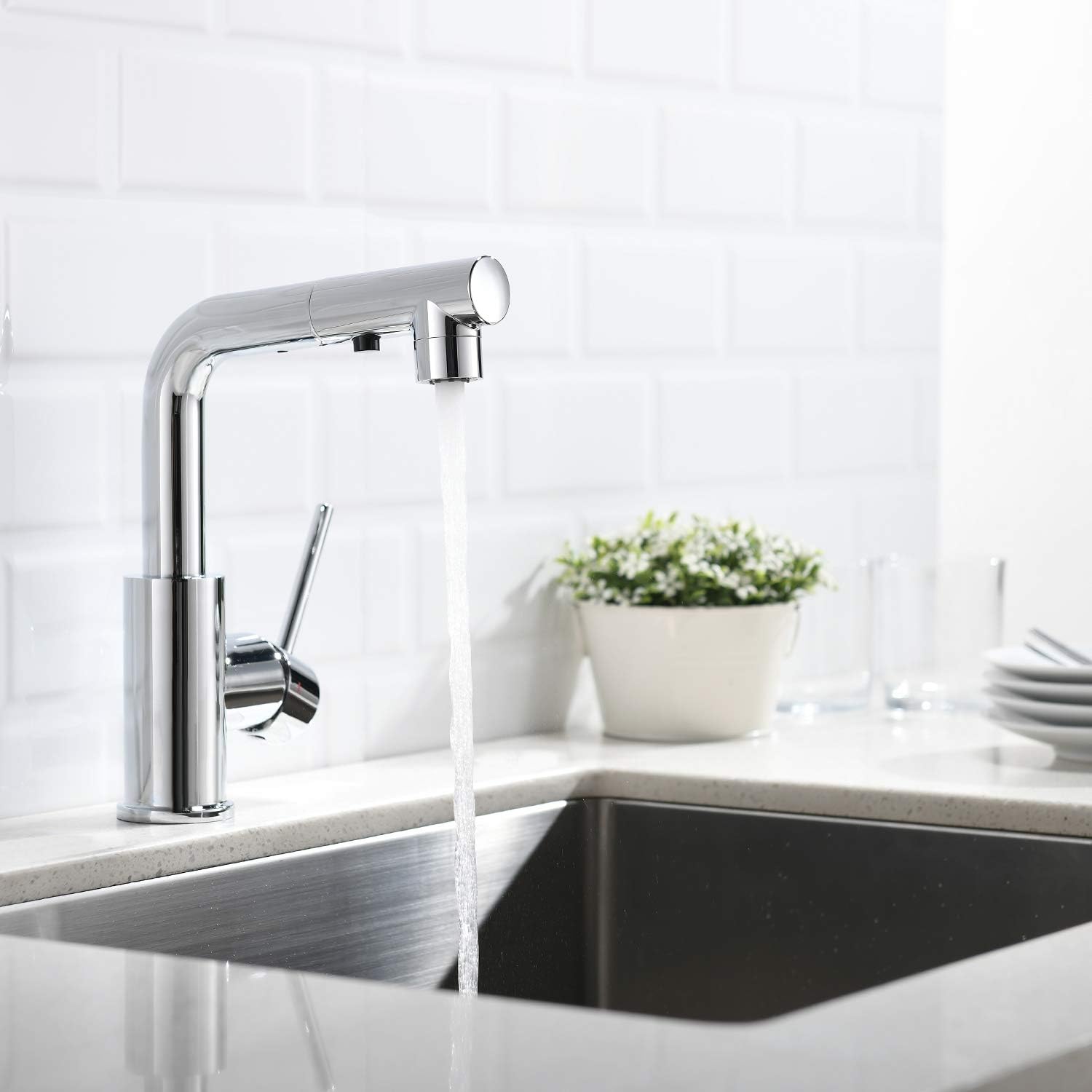 Get Popular Offer Crea Sink Faucet, Bar Faucet Kitchen Faucets with Pull Out Sprayer and Deck