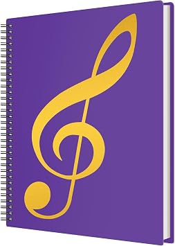 A4 Sheet Music Folder, Music Holder Eliminate Glare 60 Pages Spiral Bound Music Binder with Non-Reflective Sleeves Allows Direct Annotation Drawing Folder Storage for Musical Score Painting - Purple
