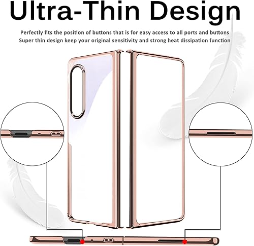 Miniatura 5 de Miimall Funda protectora para Samsung Galaxy Z Fold 4 de policarbonato a prueba de golpes, antiarañazos, delgada, dura, de policarbonato, para