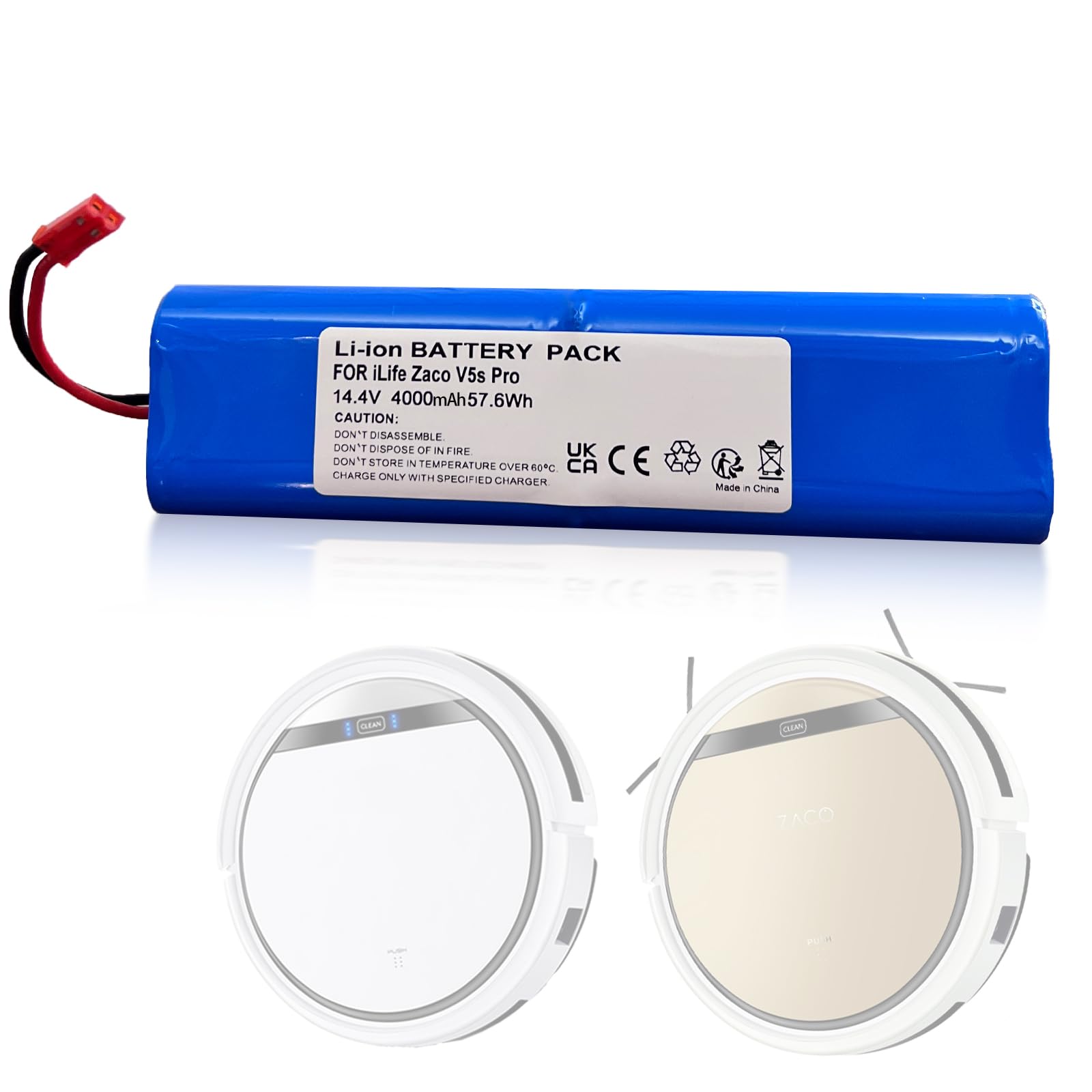 14.4V Battery for iLife Zaco Robot Vacuum Cleaner,Replacement for iLife 18650B4-4S1P-AGX-2 Battery,Compitable with iLife Zaco V5s Pro,V5x, V4, V3, V3s Pro, V8s, V40, V50, V80, V85, x750,etc-image-42