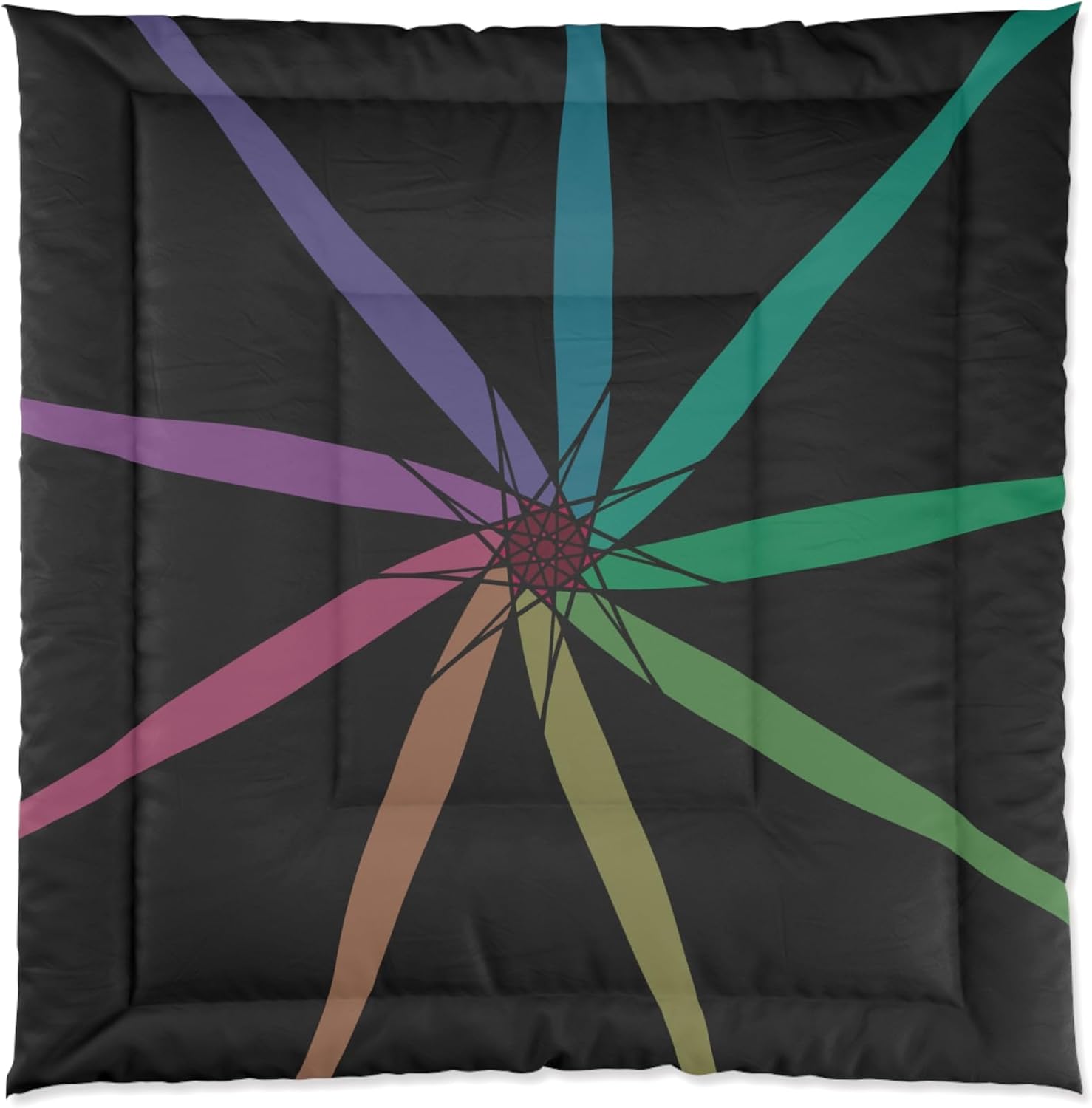 Vibrant Abstract Comforter Cozy Bohemian Bedding Dreamy Bedrooms Quilt Bedroom Modern '3.Legendary.Journey' Art Mitzisniftis