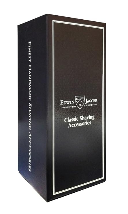 Edwin Jagger Large Silver Tip Badger Hair Shaving Brush with Drip Stand (Imitation Ebony)