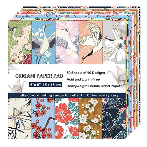 Origami Paper 6X6 150 Sheets 30 Designs Double Sided Scrapbook Paper Oragami Pattern Paper Scrapbooking Cardstock Craft Scrap Decorative Paper Origami Book Scrap Booking Card Making Butterfly Crane #TOP6