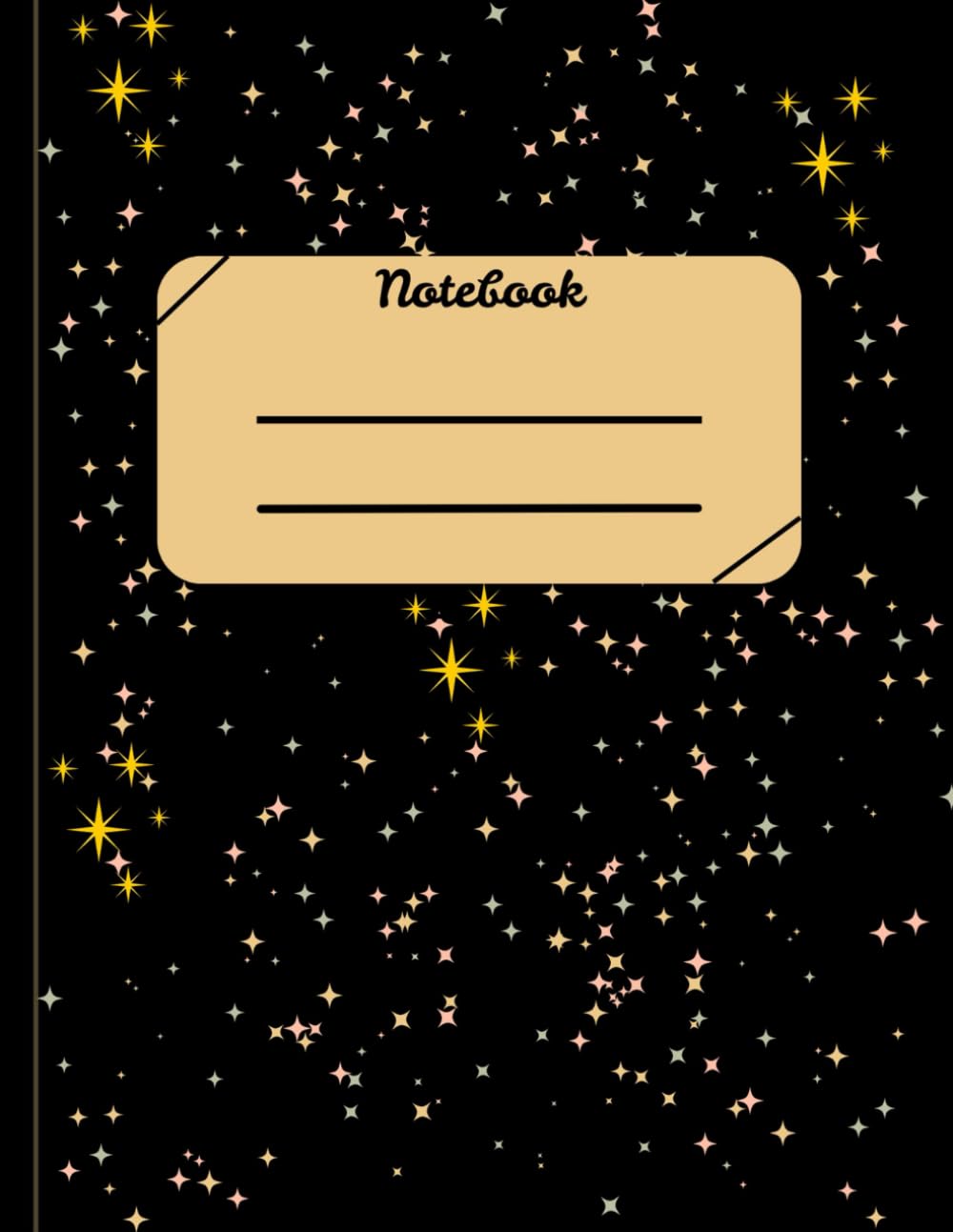 Carnet de notes Midnight Stars : journal ligné noir et or de 150 pages pour vos écrits