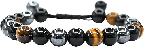 Miniatura 48 de Natural Healing Crystal Bracelet for Women - Mens Bracelet Energy Balancing Gemstones Set - Adjustable Stone Bead Bracelet for Men and Women - Anger