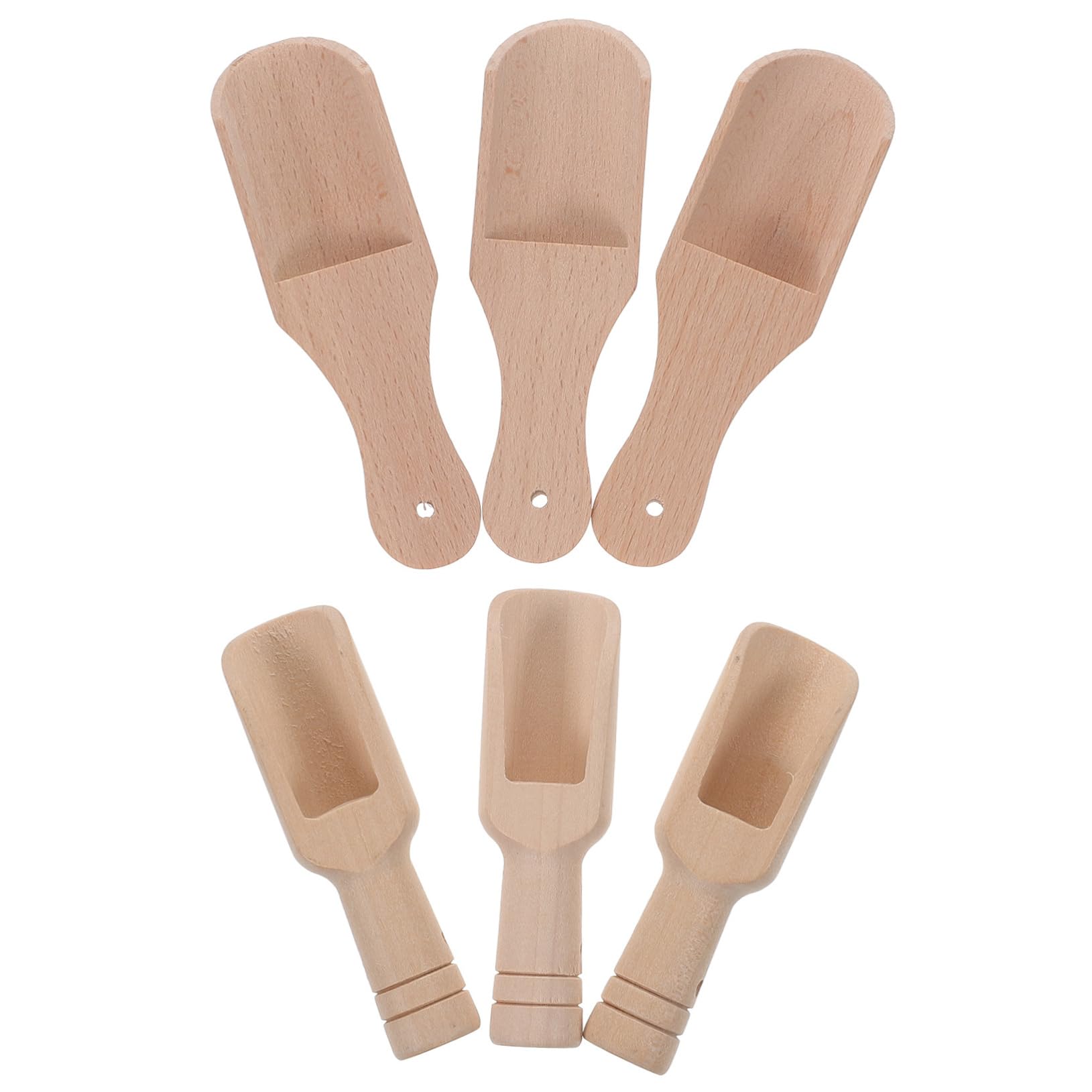 Mobestech 6Pcs Wooden Small Spoons for Tea Brewing Supplies Smooth Edged Scoops for Loose Tea Salt and Spices Practical and Compact Kitchen Utensils