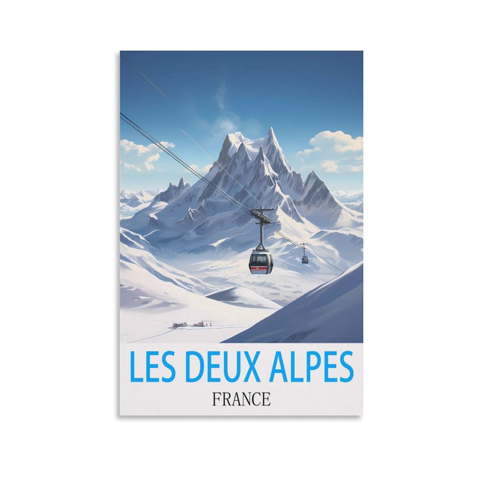 HWJJUII Les Deux Alpes France Vintage Travel Poster 08x12inch(20x30cm) Canvas Wall Posters And Art Picture Print Modern Family Bedroom Decor Posters