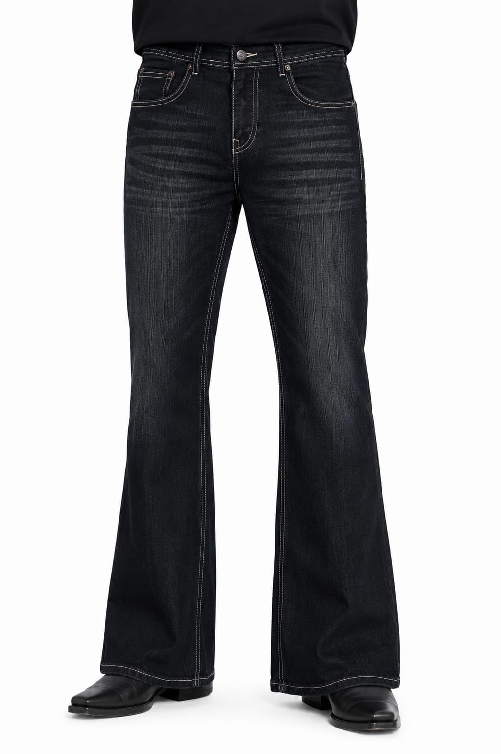 Buy Men's Dark Wash Bell Bottom Flare Jeans (Size 30) - Image 2