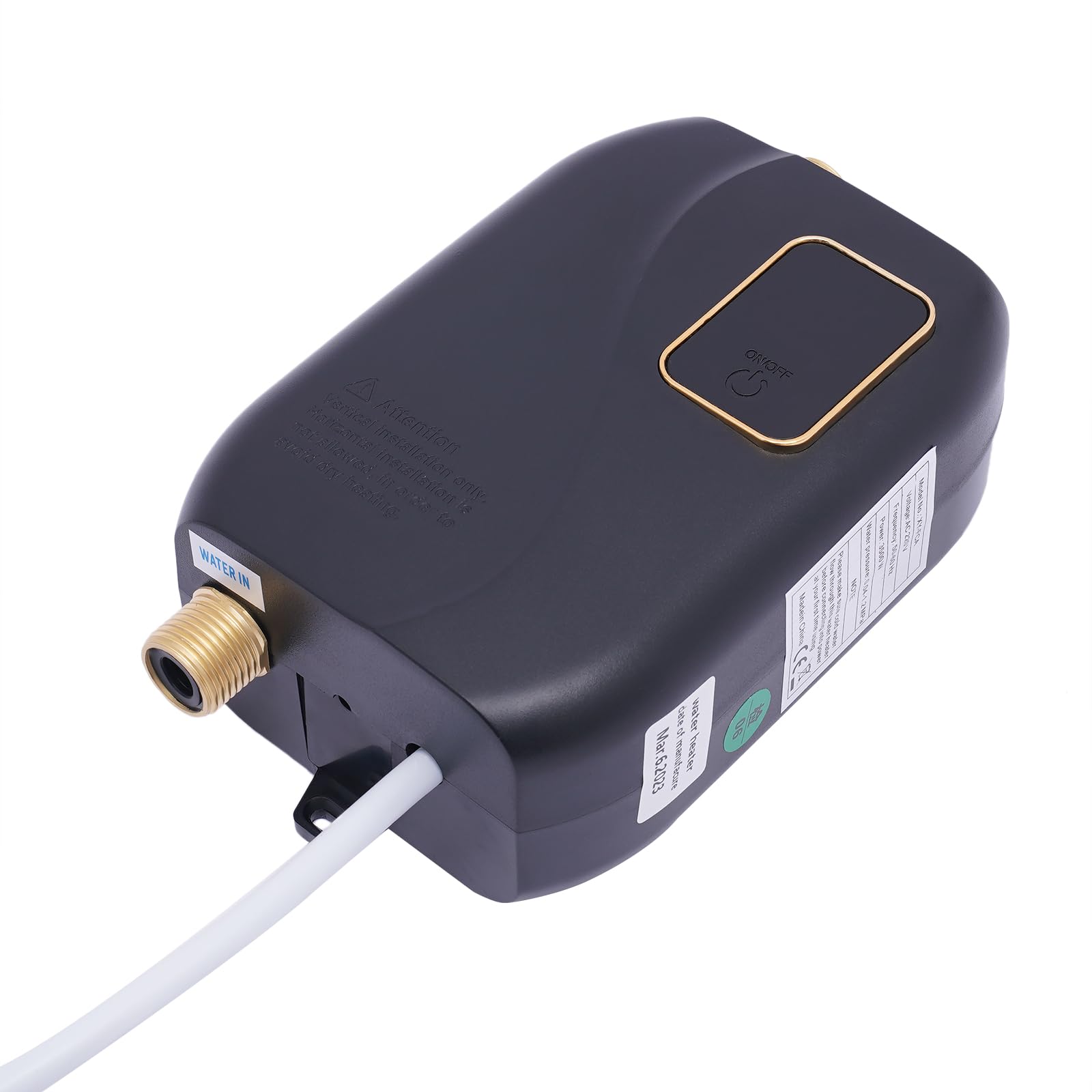 Podgrzewacz przepływowy 230 V, elektryczny, bezzbiornikowy, 3500 W, do łazienki, kuchni, 25-50 °C, mini podgrzewacz wody