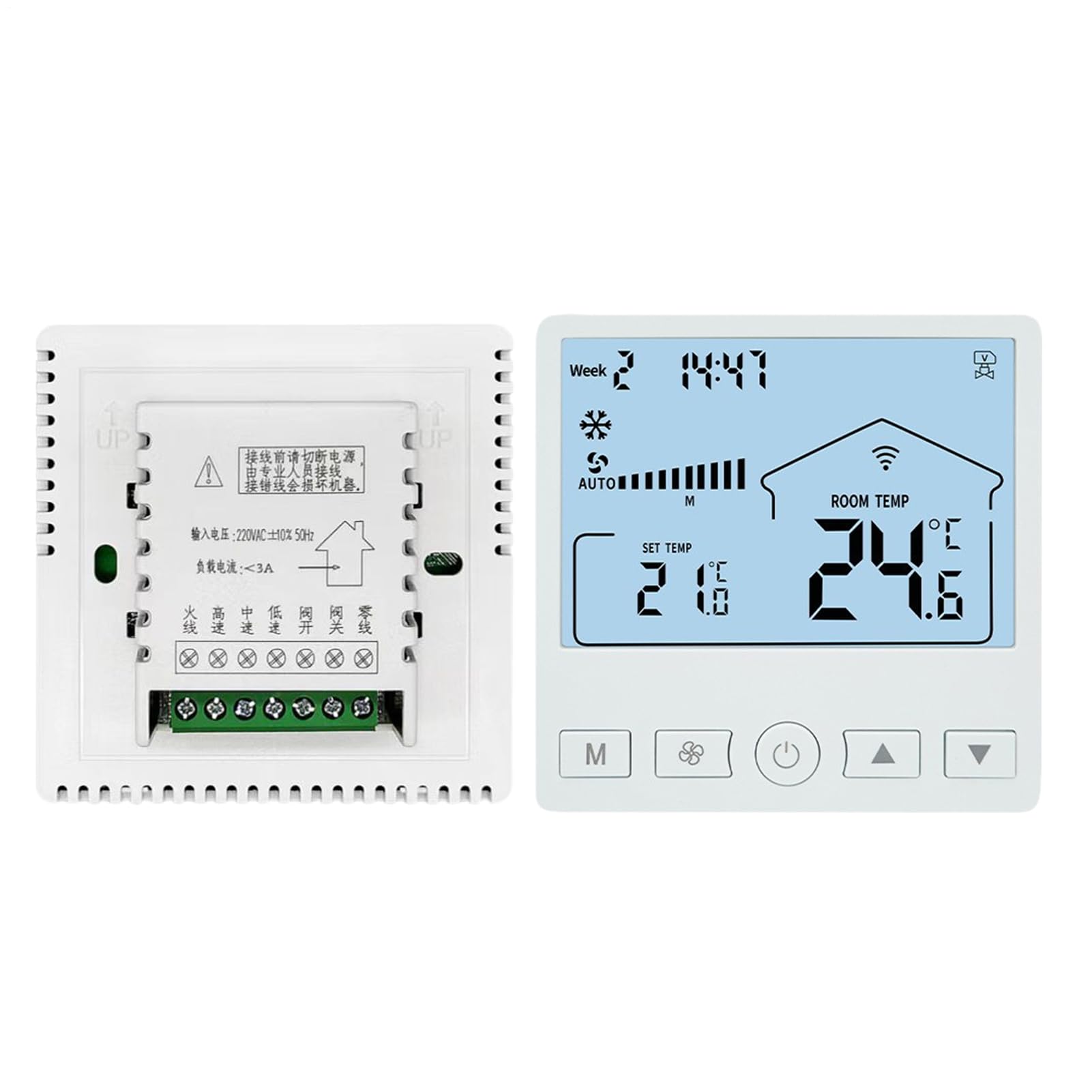 Thermostat intelligent LCD pour la maison et réglage à trois vitesses
