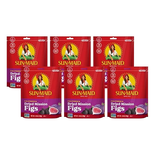 Sun-Maid California Dried Mission Figs Snack | 4 onzas | Fruta seca natural entera | Sin azúcar añadido | Naturalmente sin gluten | Sin OMG (paquete