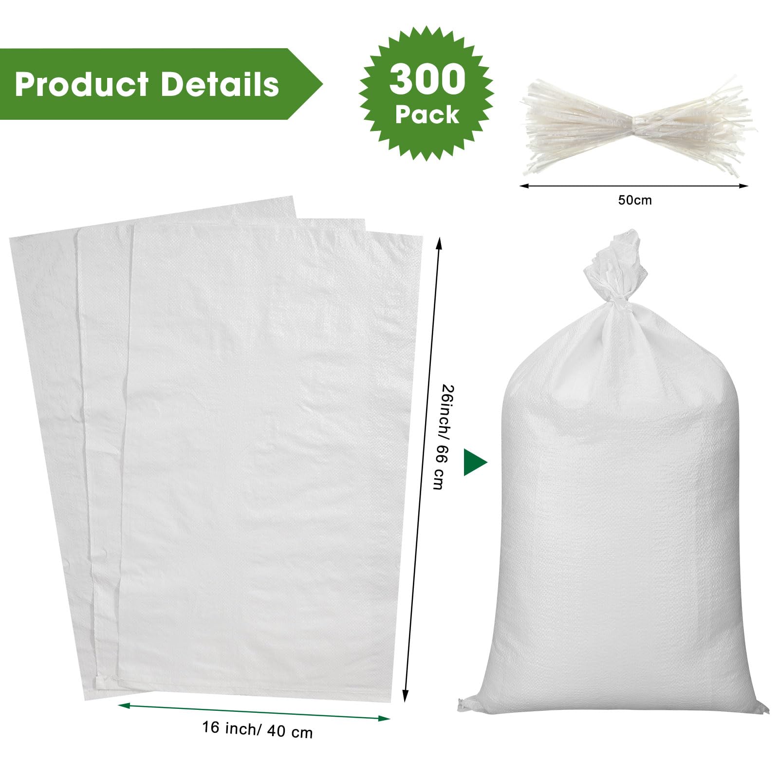 Sacs De Sable Vides Sandbaggy - 35,6 X 66 Cm - Résistants UV, Qualité Militaire