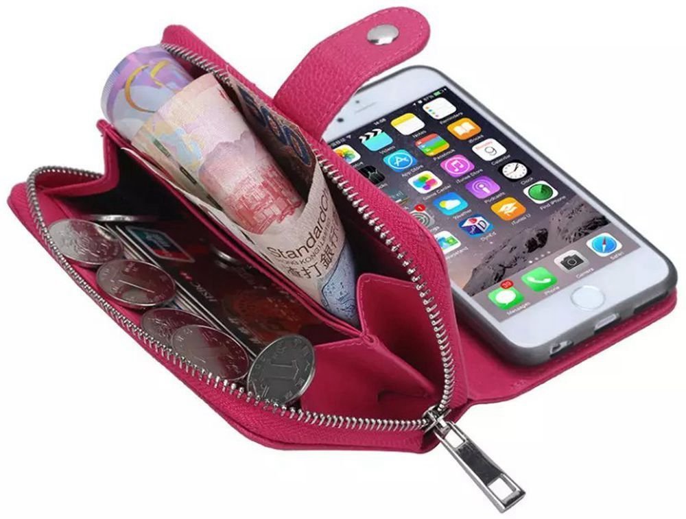 Hysjy Iphone 6swallet Case Girls Women Magnets Detachable Zipper