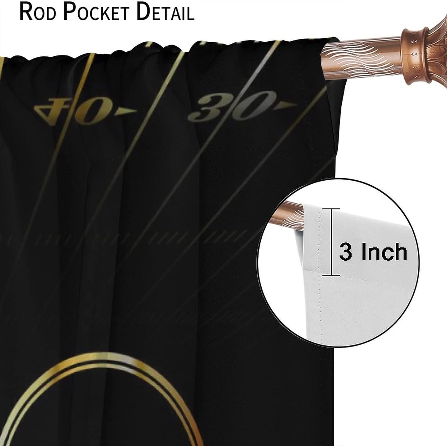 American Football Sports Game Rod Pocket Blackout Curtains for Living Room,Noise Reduction Abstract Black Gold Football Helmet Design Window Treatment Drapes,2 Panels 45L x 21W
