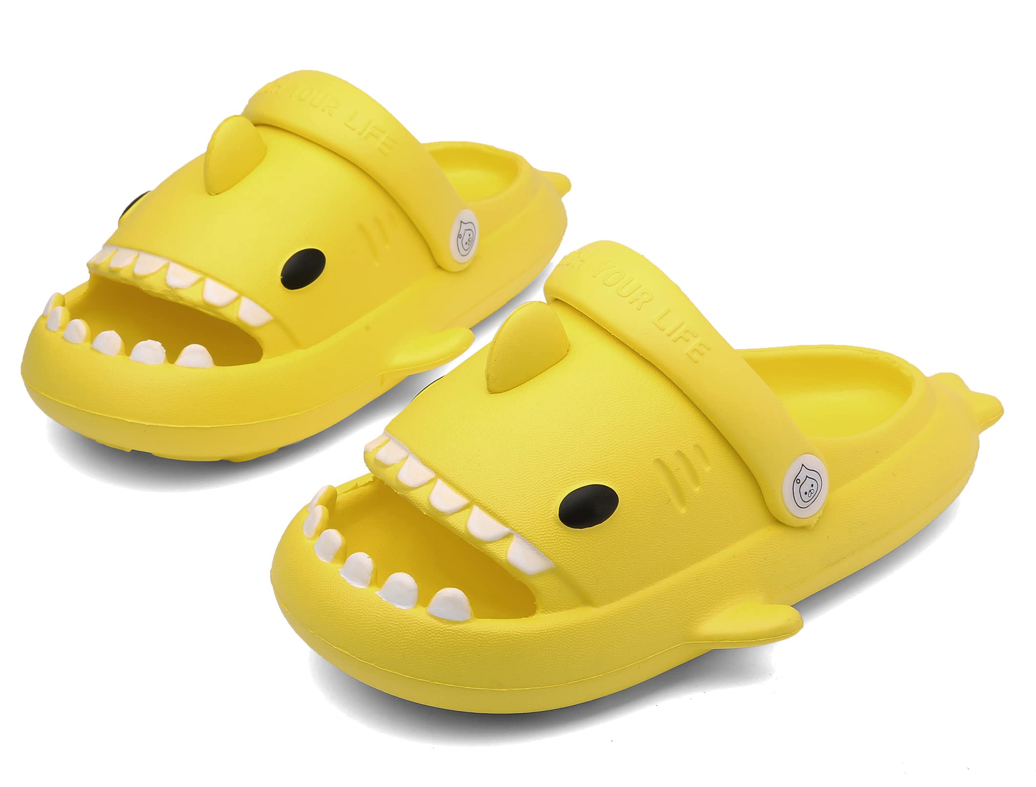 SMajong Chanclas de Playa para Niña Niño Zapatillas de Baño Antideslizante Zapatos de Piscina Ligero Verano Mules, A Amarillo, 25/26 EU