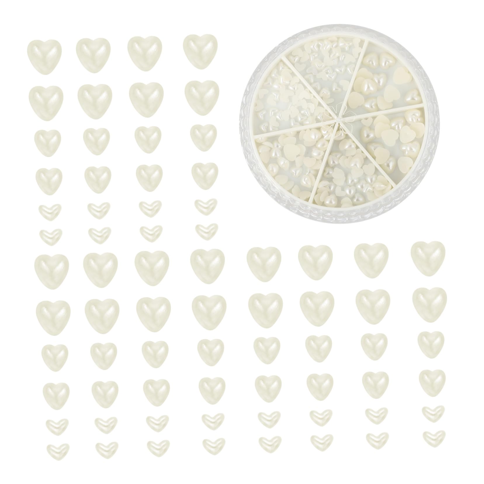 Housoutil Decorative Heart Nail Art DIY Accessories Heart Shape Nail Charms Manicure Studs for