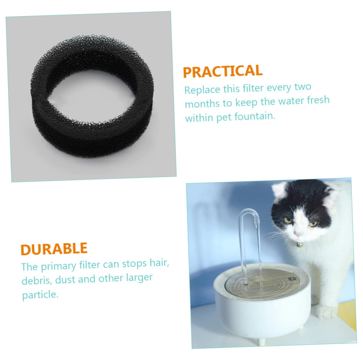 FOMIYES 36stücke Teiliges Katzenbrunnen Filter Austauschfilter Für Automatische Trinkbrunnen Hochwertiger Schaumfilter Für Sauberes Wasser Haustierzubehör Für Katzen