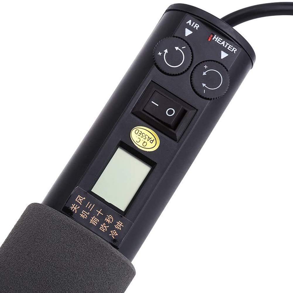 Pistola de Aire Caliente de Temperatura Ajustable, Soplador de Aire Caliente con Control de Temperatura, Pistola de Aire Caliente Profesional de 2200 W, Dispositivo de Soldadura con Indicador LED