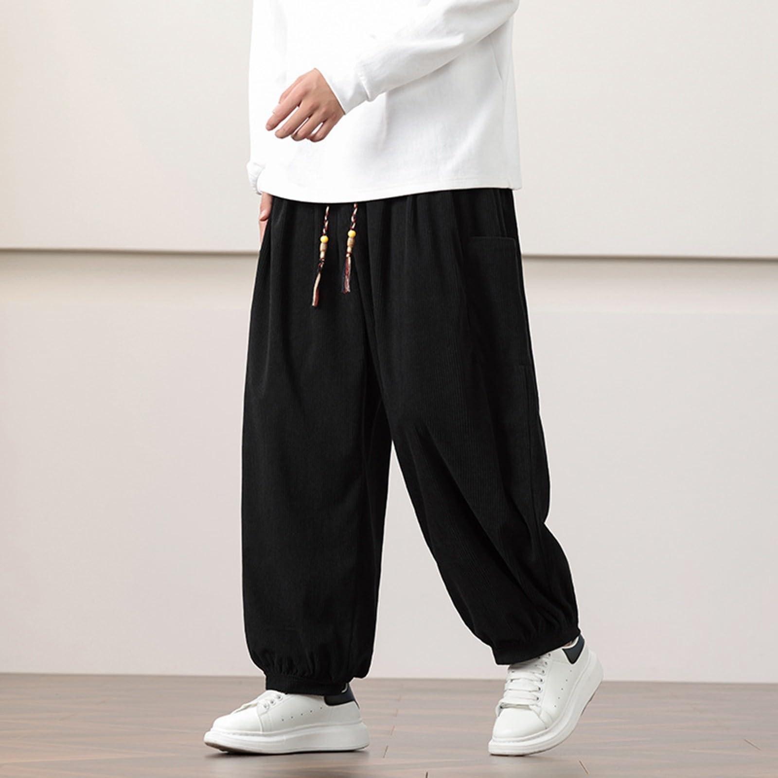 Pantaloni Casual in Velluto a Coste Autunno Inverno 2024 da Uomo, Larghi E Larghi, alla Moda, Taglie Grandi