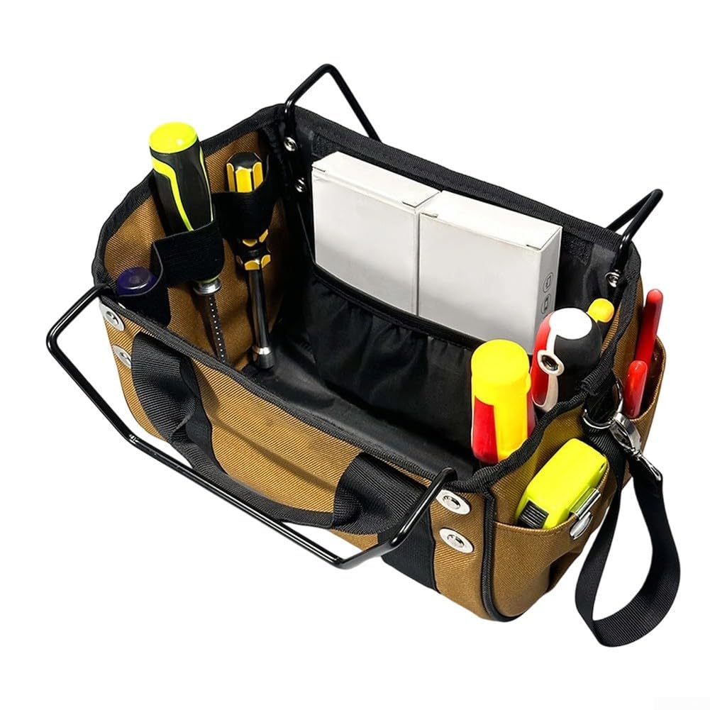 Sac à outils robuste en tissu Oxford 1200D imperméable – Design échelle de fermeture – Solution de rangement spacieuse pour entrepreneurs – Plateau fourre-tout portable