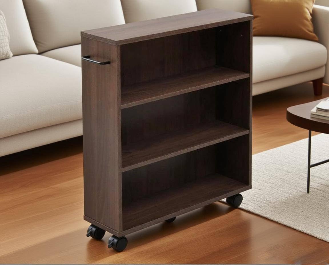 Amazon｜本棚 スリム (キャスター付き 本棚) 幅58×奥行17×高さ68.5cm