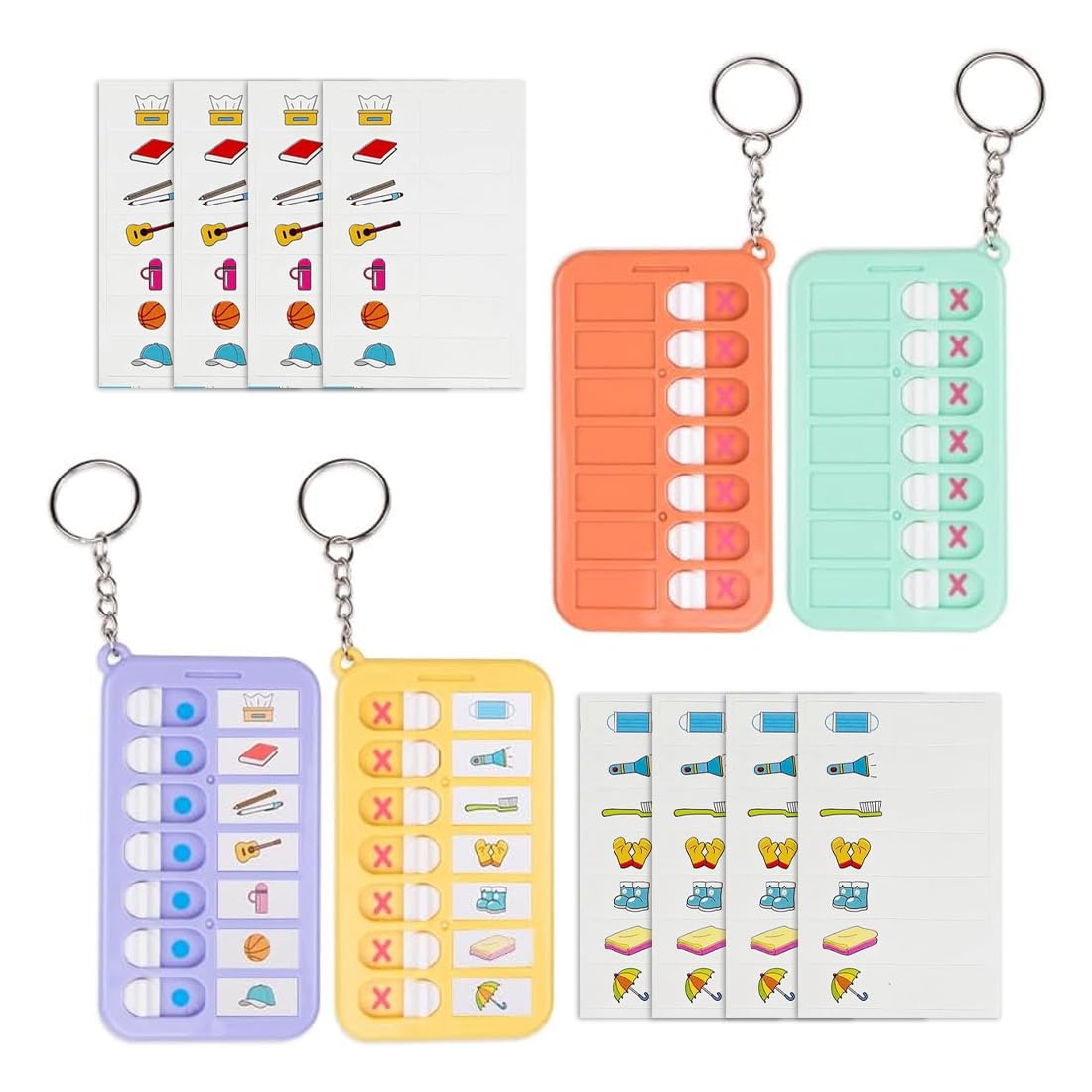 WeddHuis 4 Pcs Tableros de Lista de Verificación Reutilizables, Planificador de Tareas Diarias y Tablero de Notas para Adultos y Niños, Organizador para Familia y Escuela