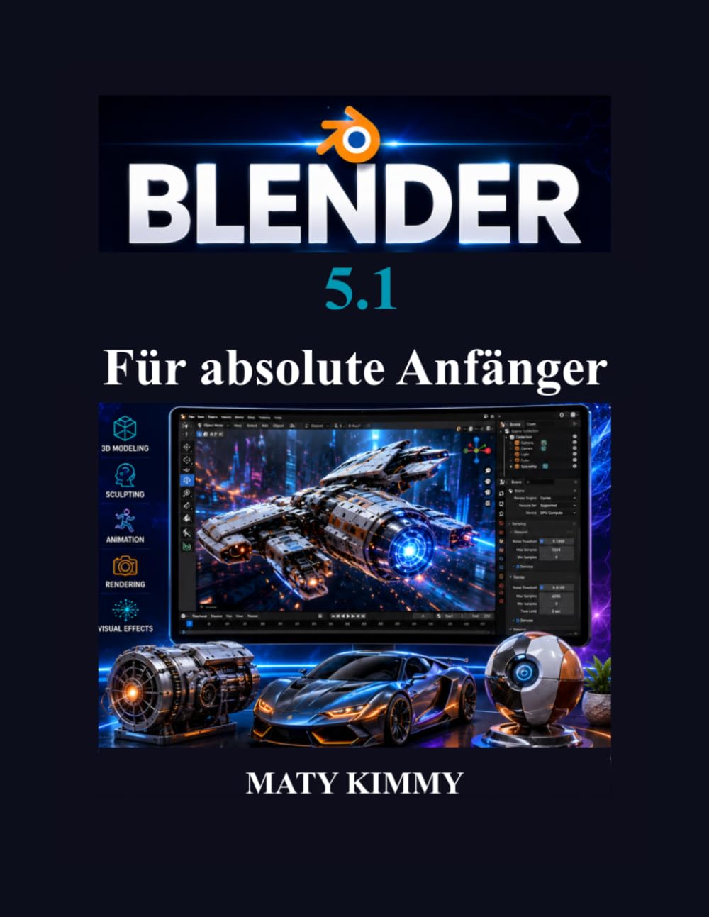 Blender 5.1 Für absolute Anfänger: Schritt-für-Schritt-Anleitung für 3D Modellierung, Animation, Bildhauerei, Rendering und visuelle Effekte