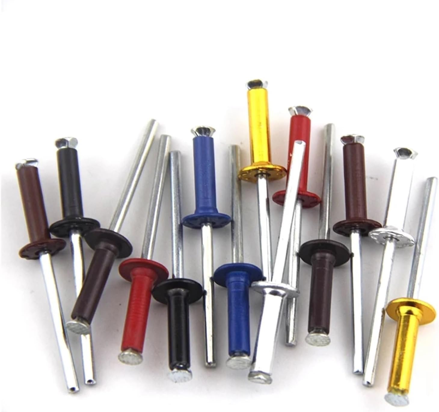 Blind Pop Rivets, Aluminum Pop Blind Open End Rivets Multicolor M3.2 M4 M5 600 pcs(M5x20mm(50pcs),Gold)